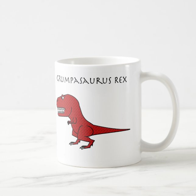 Caneca Textured vermelha de Grumpasaurus Rex (Direita)