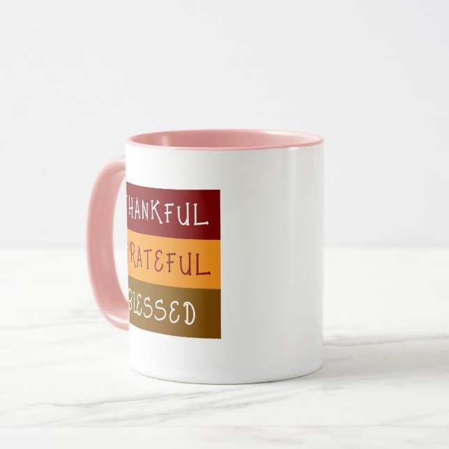 Caneca Thankful Grateful Blessed Mug (Frente Esquerda)