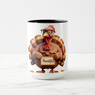 Caneca Thankful Turkey Design – Funny Holiday Art