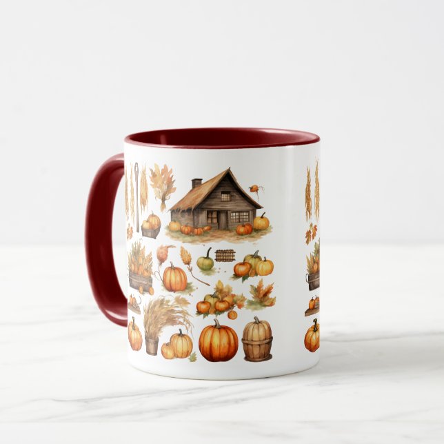 Caneca Thanksgiving Harvest Village Combo Mug (Frente Esquerda)