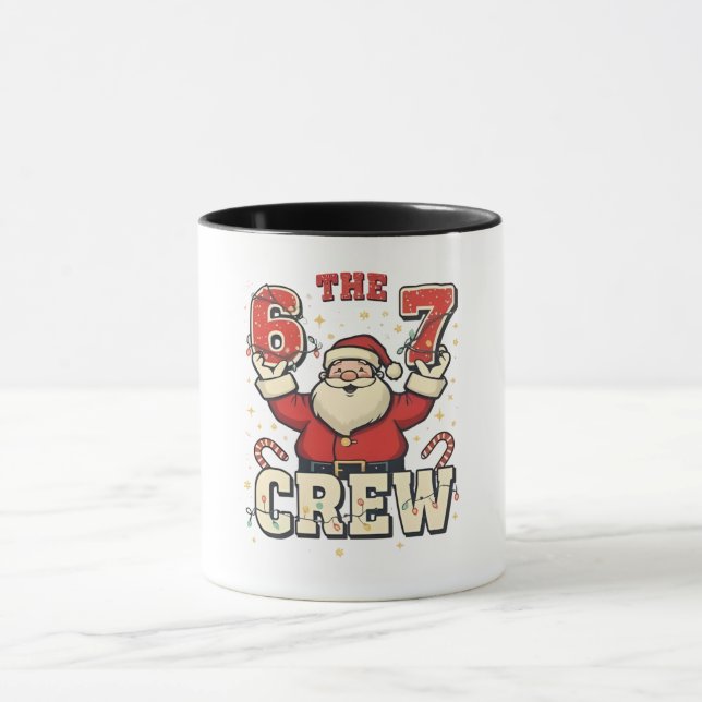 Caneca The 6 7 Crew Funny Santa Christmas Meme  (Centro)