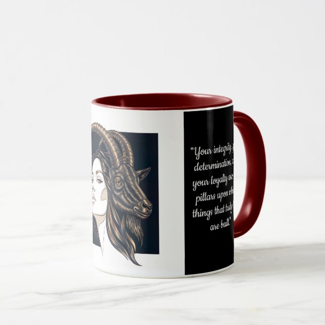 Caneca The Capricorn Lady: Sophisticated Two-Tone Mug (Frente Esquerda)