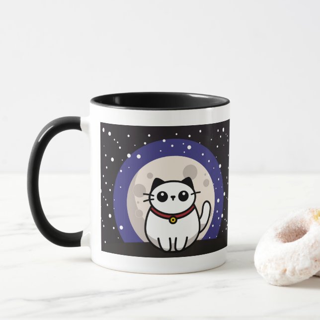 Caneca The Cat on the Moon Mug (Com Donut)