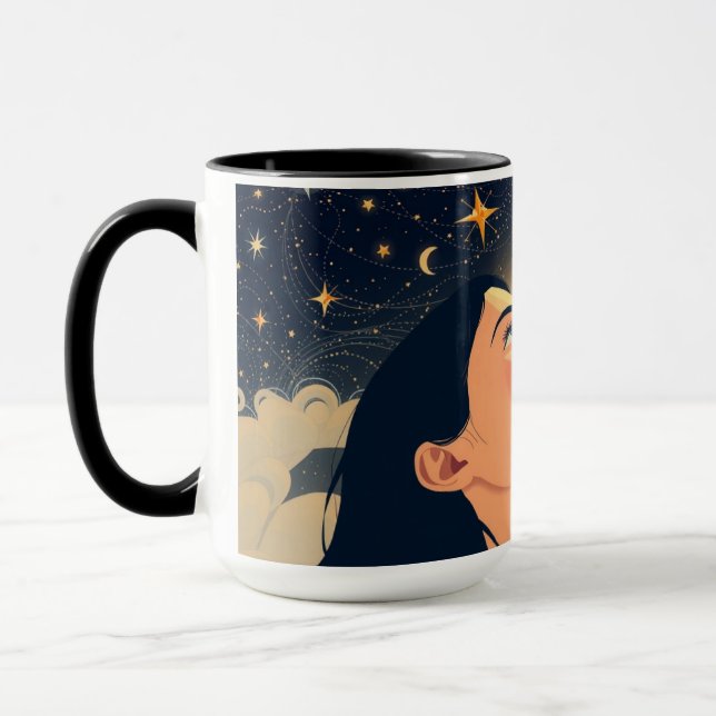 Caneca The Dreamer Neo-Deco Starry Night Personalized (Esquerda)