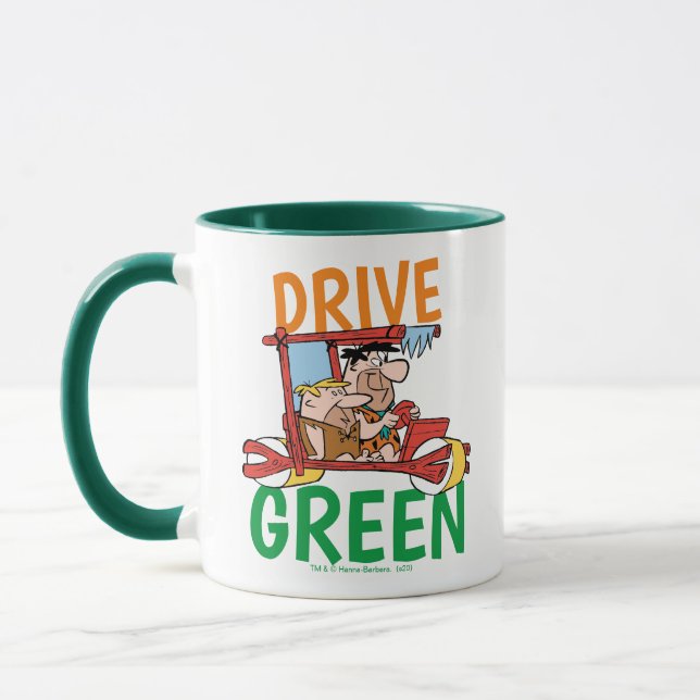 Caneca The Flintstones | Fred & Barney - Drive Green (Esquerda)