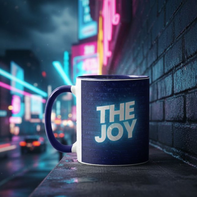 Caneca The Joy Typography Wall Brick Pattern Two-Tone Mug (Criador carregado)