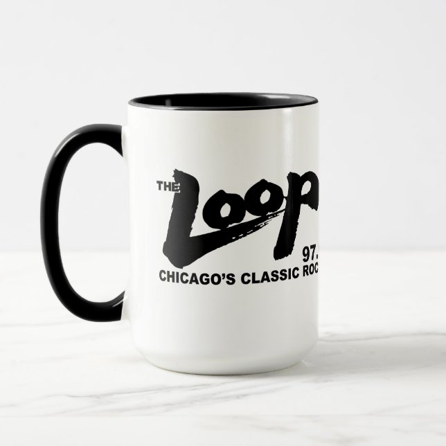 Caneca The Loop 97.9 FM Chicago Classic Rock v2 (Esquerda)
