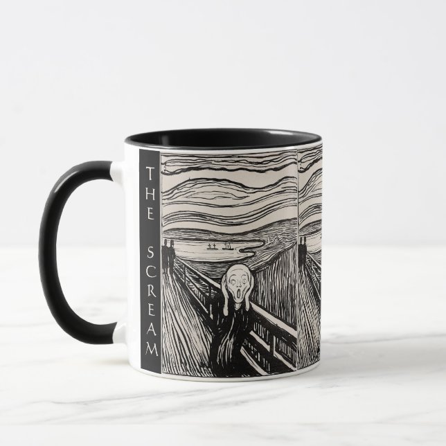 Caneca The Scream – Edvard Munch – Custom Text (Esquerda)