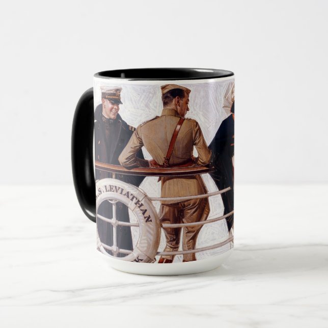 Caneca The SS Leviathan, 1918 por J. C. Leyendecker (Frente Esquerda)
