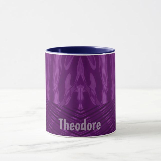 Caneca THEODORE ~ GLOSSY 3D Púrpura Azul ~ Mug (Centro)