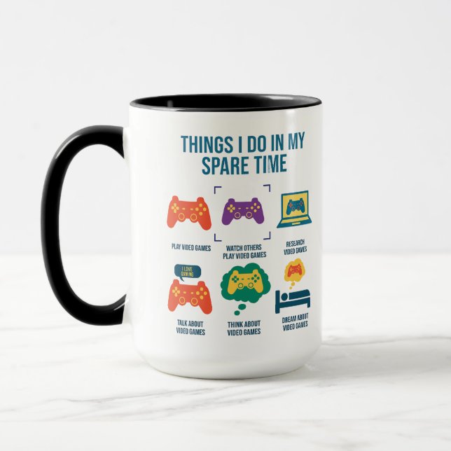 Caneca Things I Do In My Spare Time | Funny Gamer (Esquerda)