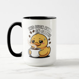 Caneca This Duck Runs on Coffee Cute Duck Coffee Mug