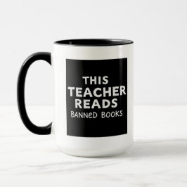 Caneca This Teacher Reads Banned Books Graphic