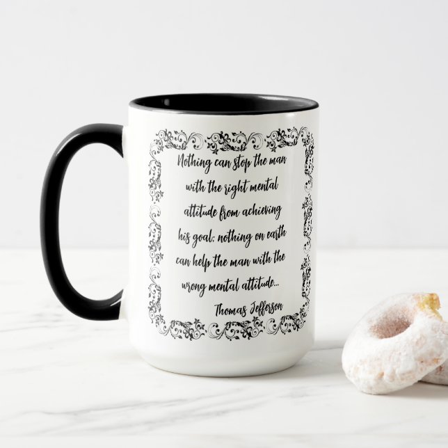 Caneca Thomas Jefferson Cita Que Nada Pode Impedir O Home (Com Donut)