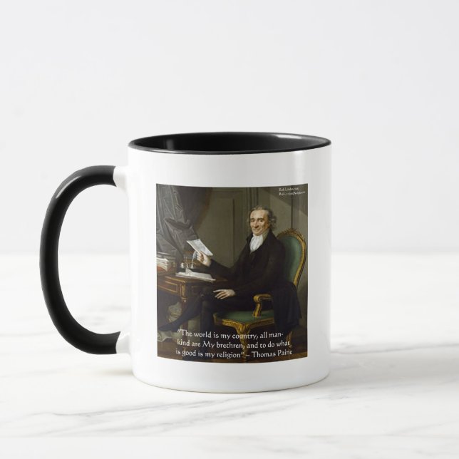 Caneca Thomas Paine "Meus Irmãos" Citação Presentes e Car (Esquerda)