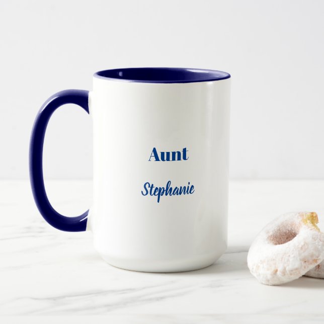 Caneca Tia Nome Personalizado Casamentos Azul Presente Br (Com Donut)