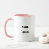 Tia Oferece Nome Personalizado Cor-de-Rosa Branco