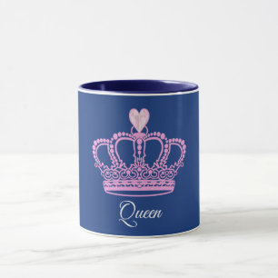 Caneca Tiara Coroa de Rainha Rosa