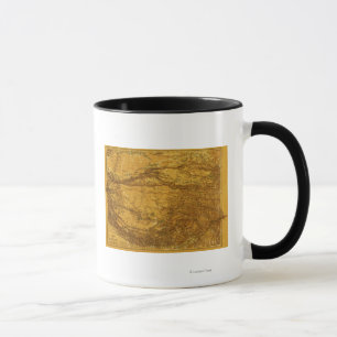 Caneca TibeteMapa PanorâmicoTibete 2