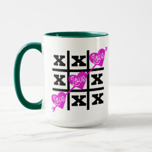 Caneca Tic Tac Toe Love Dia de os namorados Idea