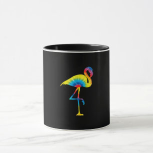 Caneca Tie Dye Flamingo Rainbow Impressão Bird Animal Hi
