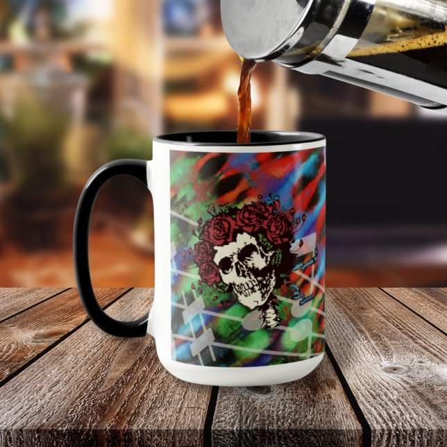Caneca Tie Dye Skull com Rosas (Criador carregado)