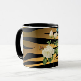 Caneca Tigar Rosa Dourado Preto Moderno do Luxo