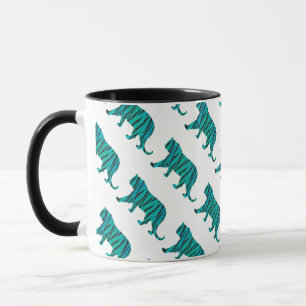Caneca Tiger Black and Teal Impressão