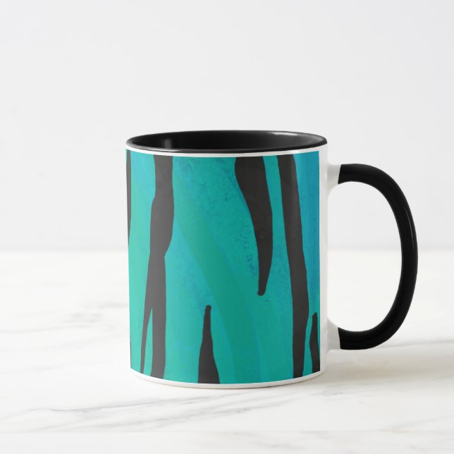 Caneca Tiger Black and Teal Impressão (Direita)