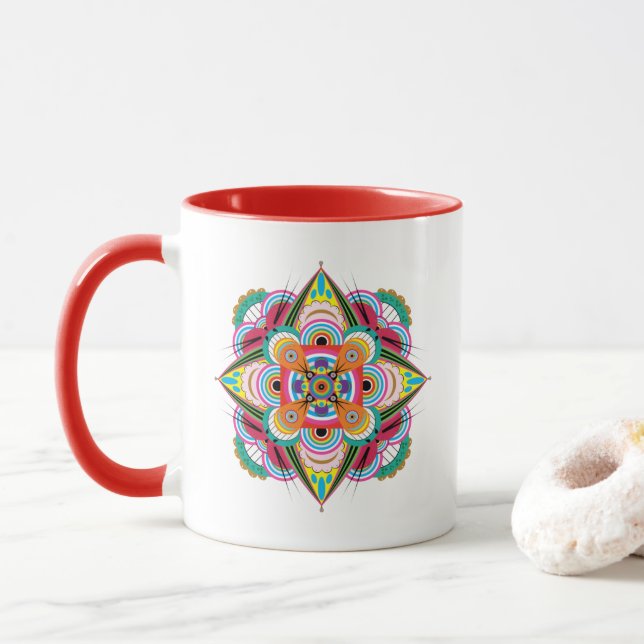 Caneca Tiger Dragon Mandala Mug (Com Donut)