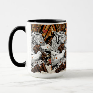 Caneca Tigre Branco Rugindo – Energia Matinal Ousada