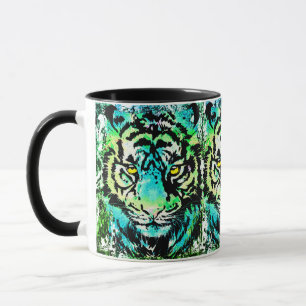 Caneca Tigre Coffee Mug - Taça Colorida De Olhos De Tigr