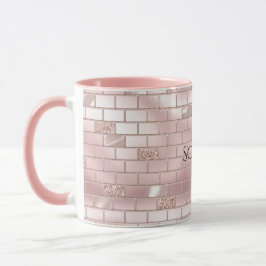 Caneca Tijolos Cor-de-Rosa Espelhos