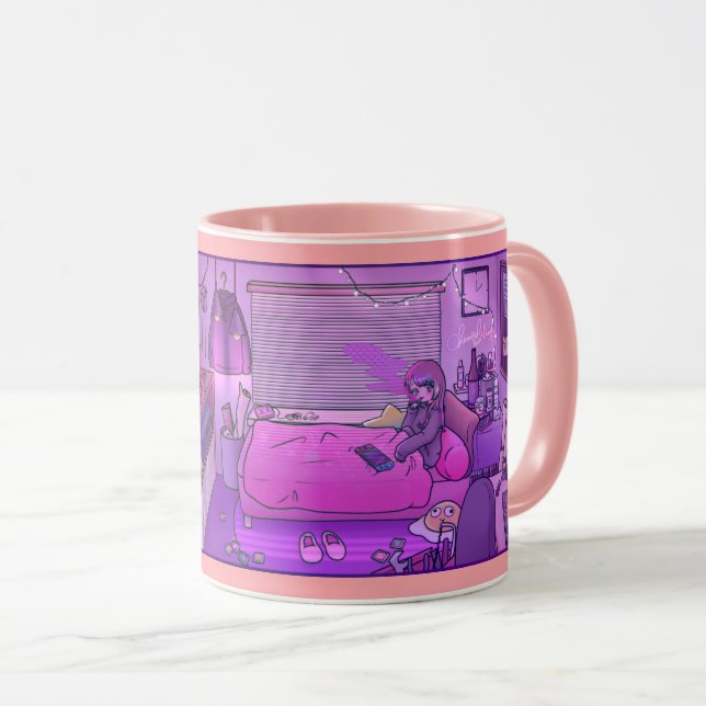 Caneca Tinta マ rosa do Chami Room グ カ プ (Frente Esquerda)
