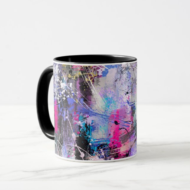 Caneca Tinta Colorida abstrato Grungente (Frente Esquerda)