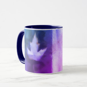Caneca Tinta Natural Folha Mapeada Arte Orgânica Roxa Fe