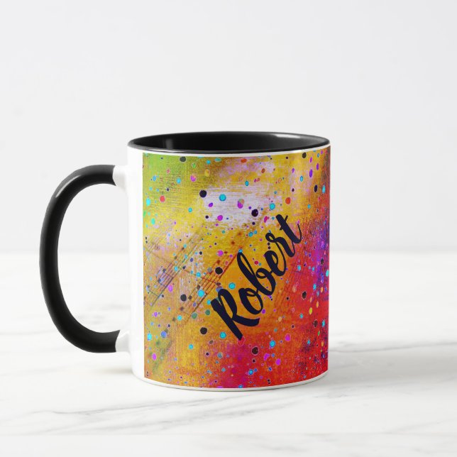 Caneca Tinta personalizada, colagem de pintura (Esquerda)