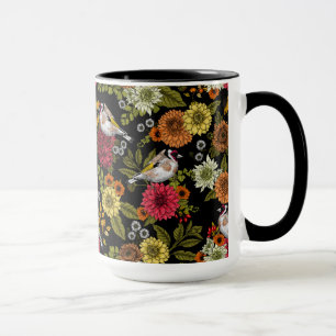 Caneca Tintas de ouro no jardim em preto