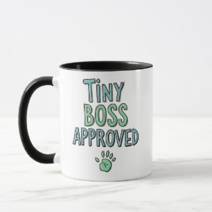 Caneca Tiny Boss Aprovado Cute Pet Impressão de Pata em D