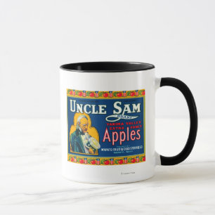 Caneca Tio Sam Apple Label (azul) - Wapato, WA