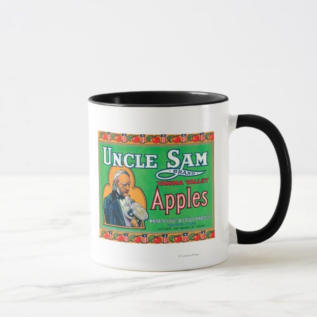 Caneca Tio Sam Apple Label (verde) - Wapato, WA (Direita)