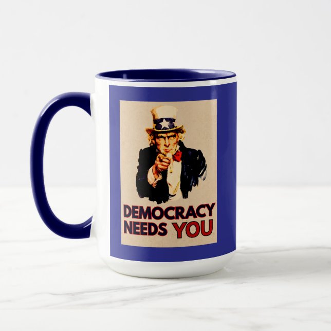 Caneca Tio Sam 'Democracia Precisa de Você'  (Esquerda)