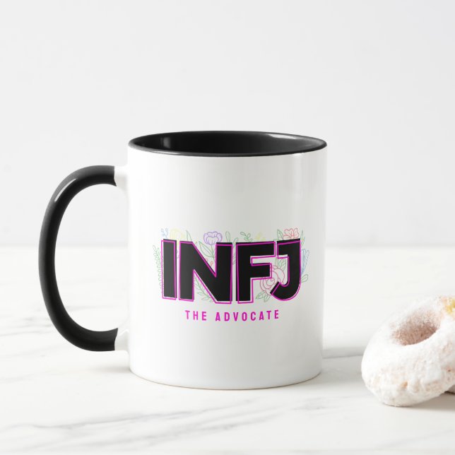 Caneca Tipo de Personalidade MBTI do Rótulo Introduvertid (Com Donut)