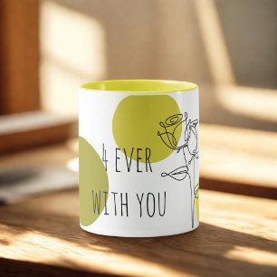 Caneca Tipografia "4ever Com Você"Elegante