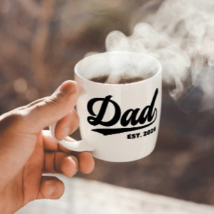 Caneca Tipografia Ano Estabelecido Pai Novo Pai