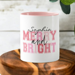 Caneca Tipografia Cor-de-Rosa Alegre e Brilhante Groovy N