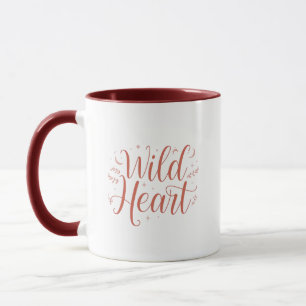 Caneca Tipografia de Letra Desenhada Rosa Boêmia