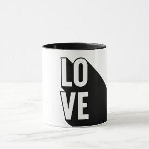 Caneca Tipografia de Sombra Longa e Retrora de Amor