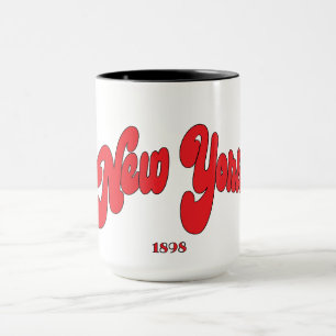 Caneca Tipografia do Logotipo Arco Vermelho Nova York 189