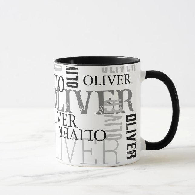Caneca Tipografia em relevo e branco (Direita)